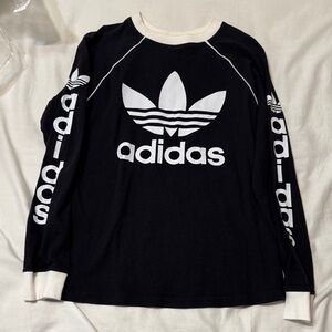 Adidas Black and White Logo Long Sleeve